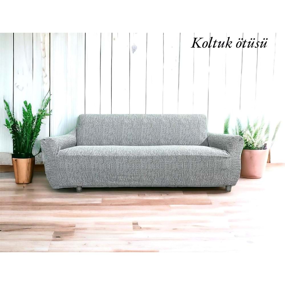 Altınkoza Still Jakarlı Streç Maxi Koltuk Örtüsü (3+3)-K.Beyaz