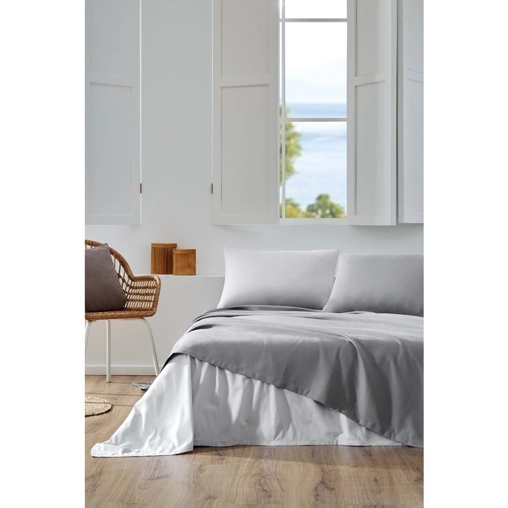 Özdilek Rf -Colourist Kül Gri Silver- Çift Kişilik Pike Takımı