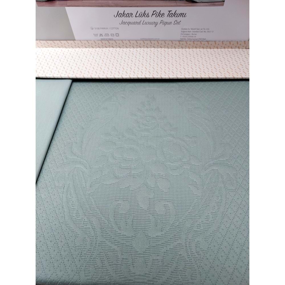 Özdilek Rf -Yeşil- Jakar Lux KP (Z) Çift Kişilik Pike Takımı (4 Yastık Kılıflı)