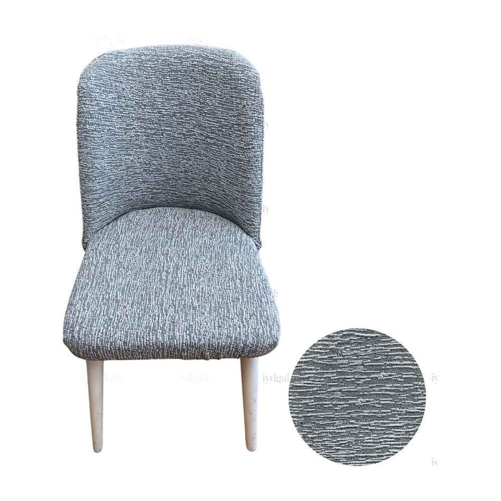 Mandaş Oval jakarlı Sandalye örtüsü Gri