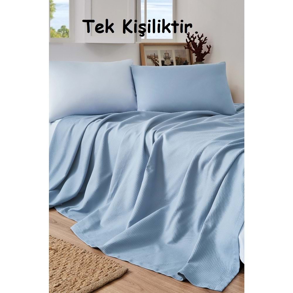 Özdilek Rf -Colourist Buz Mavi Marin- Tek Kişilik Pike Takımı