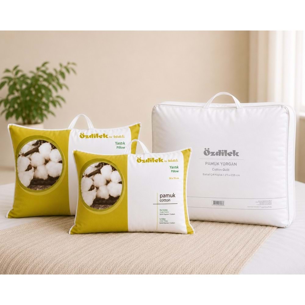 Özdilek Doğal 1 Adet Pamuk Yorgan + 2 Adet Pamuk Yastık (King Size Battal Set)
