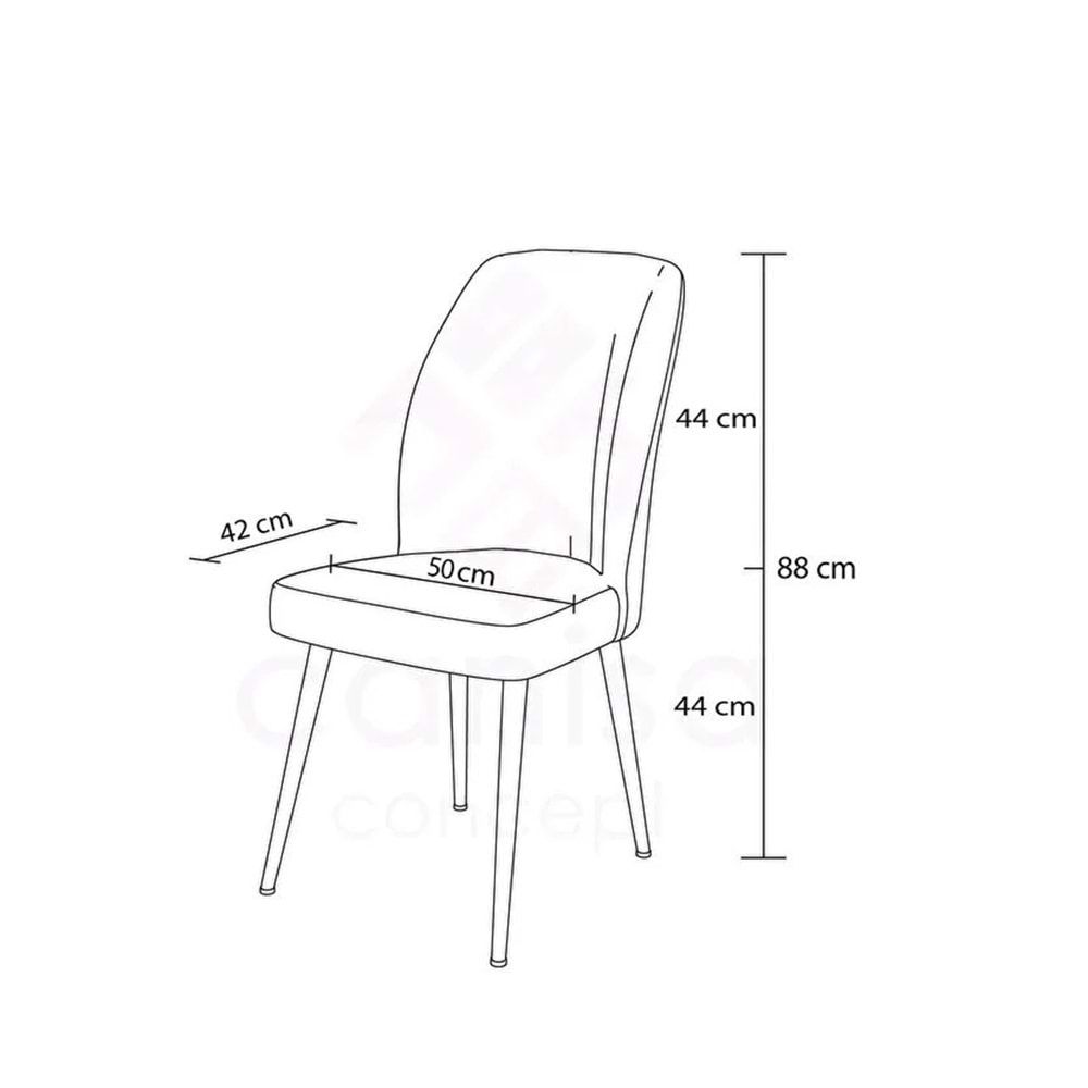 Mandaş Oval jakarlı Sandalye örtüsü Antrasit 6 lı gri