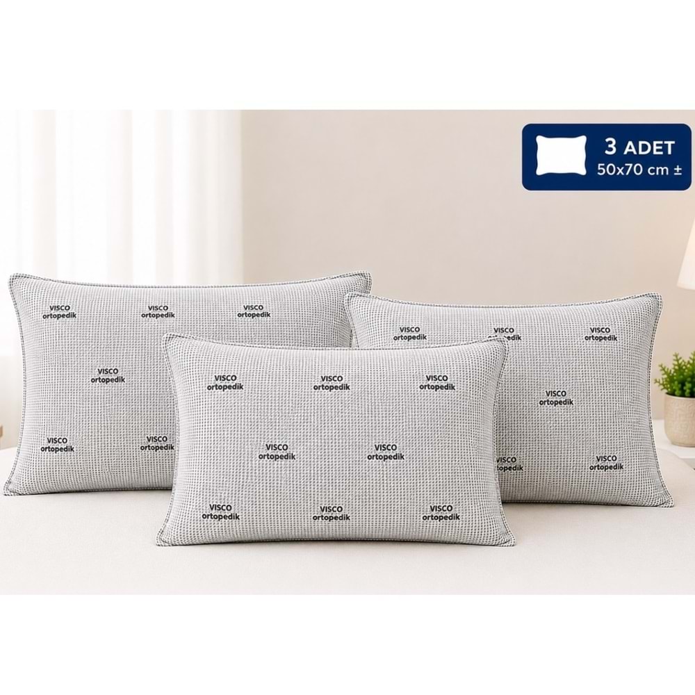 3lü Set Lüx Medikal Ortopedik Visco Dolgulu Yastık (50x70)