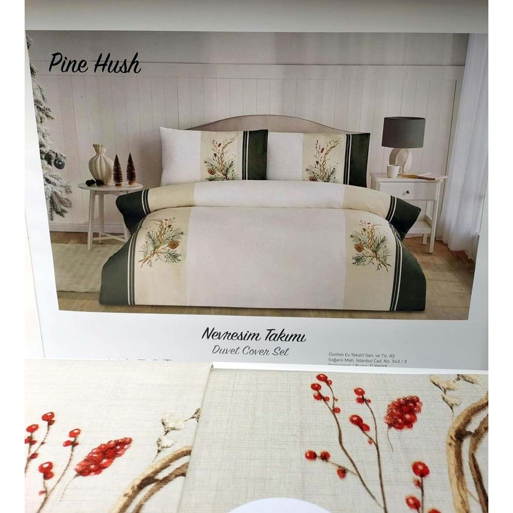 Özdilek Nev Serisi -Bej Pine Hush Özel- Çift Kişilik Nevresim Takımı