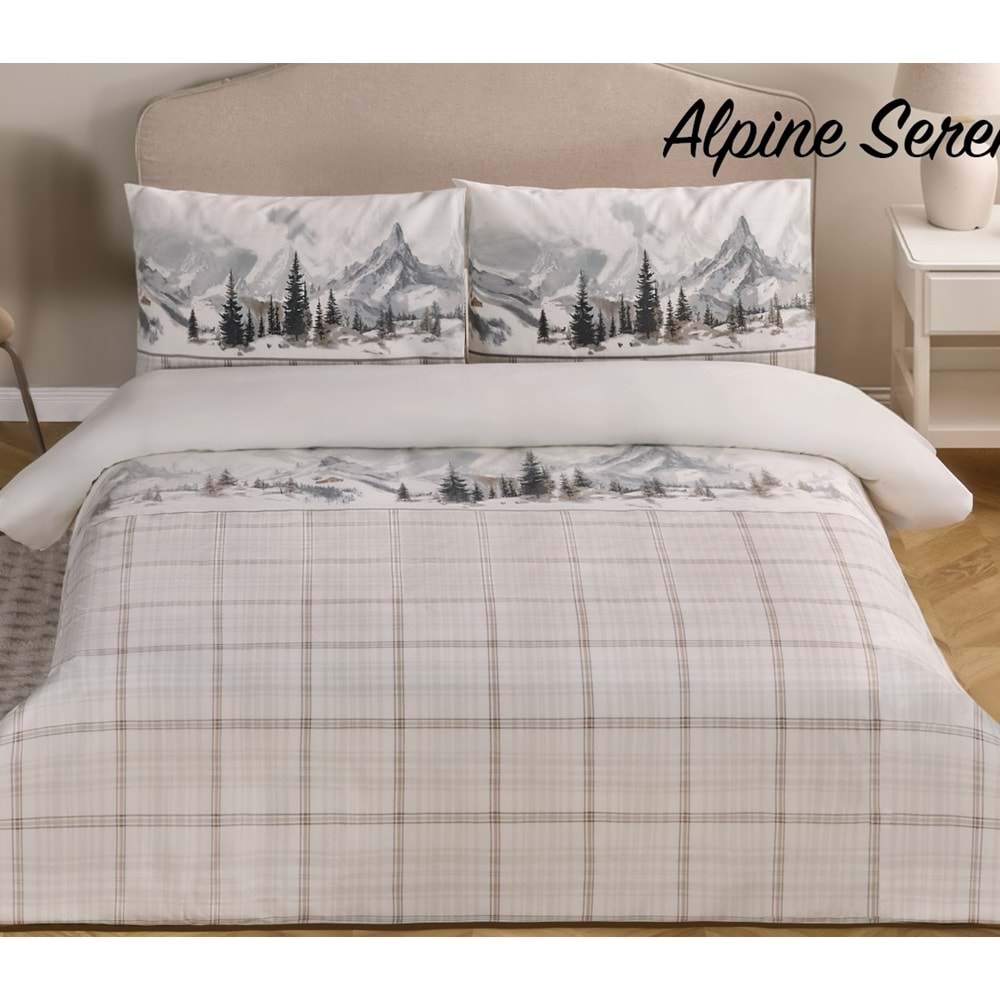 Özdilek Nev Serisi -Mavi Alpine Serenity Yeni-Çift Kişilik Nevresim Takımı