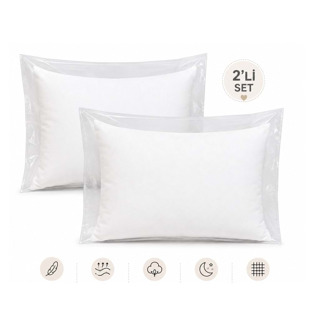 Özdilek 2Lİ PAKET Ranforce (%100 Pamuk Kumaş) Silikon Bebek Yastığı (35x45)