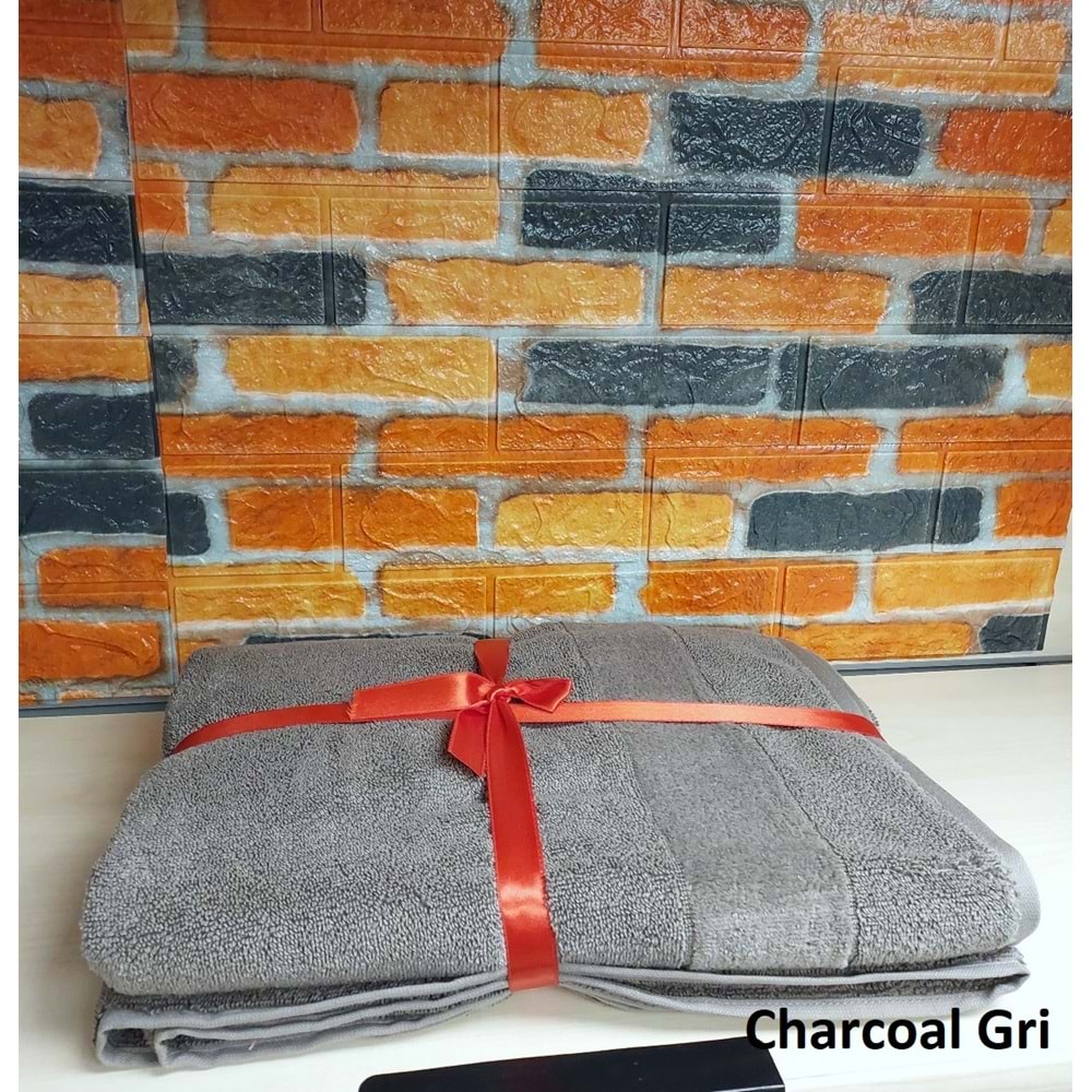 Özdilek Svv Border Kalın ve Süper Emici Yeni Seri Banyo Havlusu (76x147) - Charcoal (Orta Gri)
