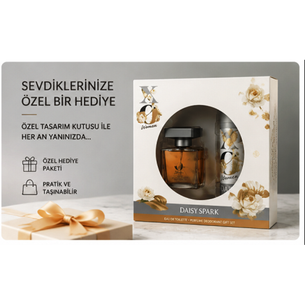 XO Parfüm Seti Daısy Spark Women Kadın 100ML EDT + 125ML Deodorant