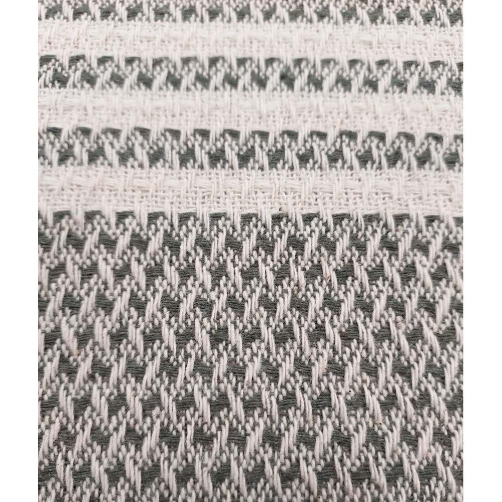 Pamuklu Kaymaz Hasır Dokuma Maxi Boy Kolları Örten Koltuk Örtüsü (180x310) - Haki Yeşili