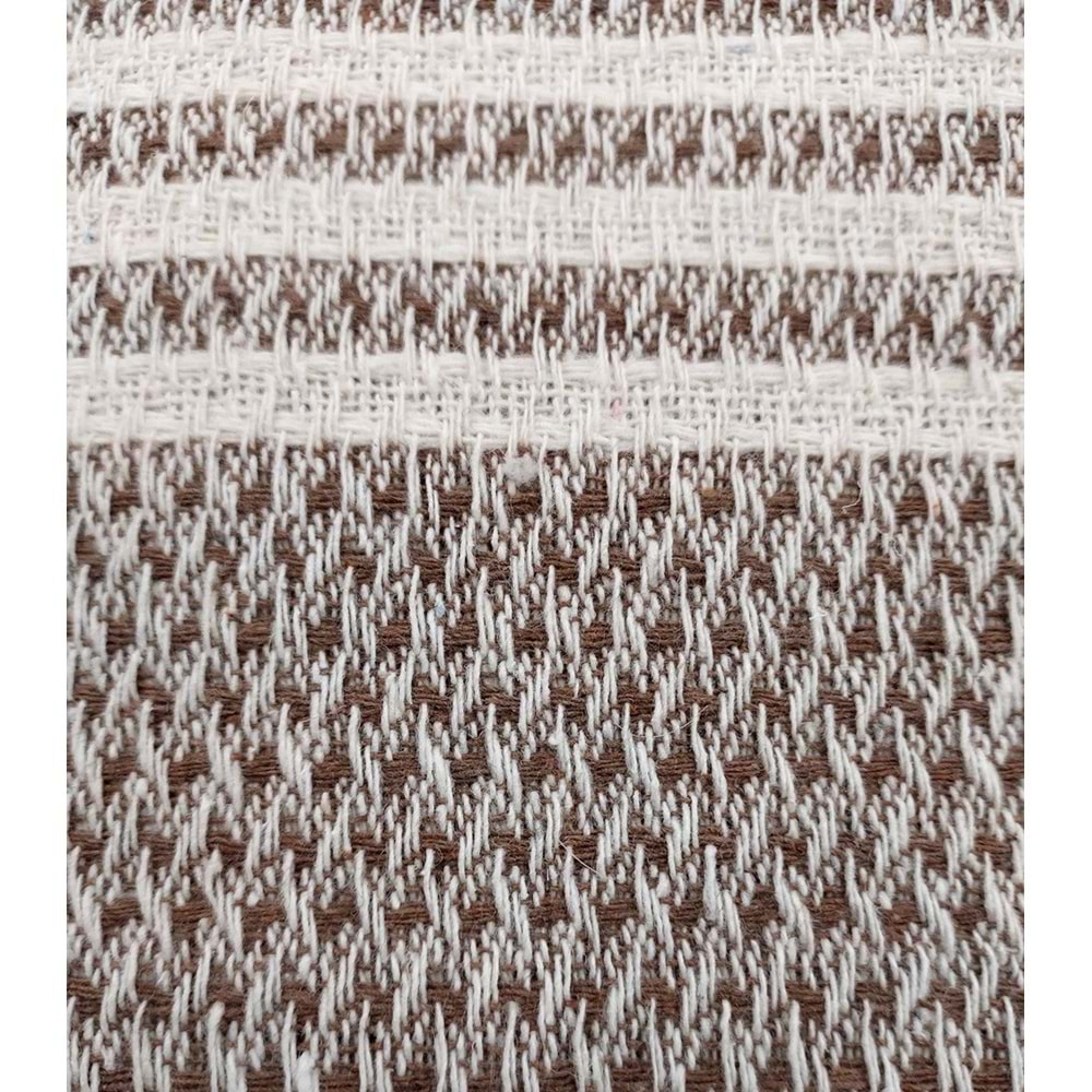 Pamuklu Kaymaz Hasır Dokuma Maxi Boy Kolları Örten Koltuk Örtüsü (180x310) - Kahverengi