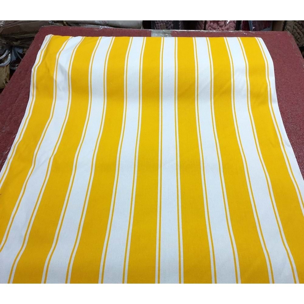 Balkon Perdesi Branda Kumaşı Metrelik (En 240cm)-Sarı Beyaz