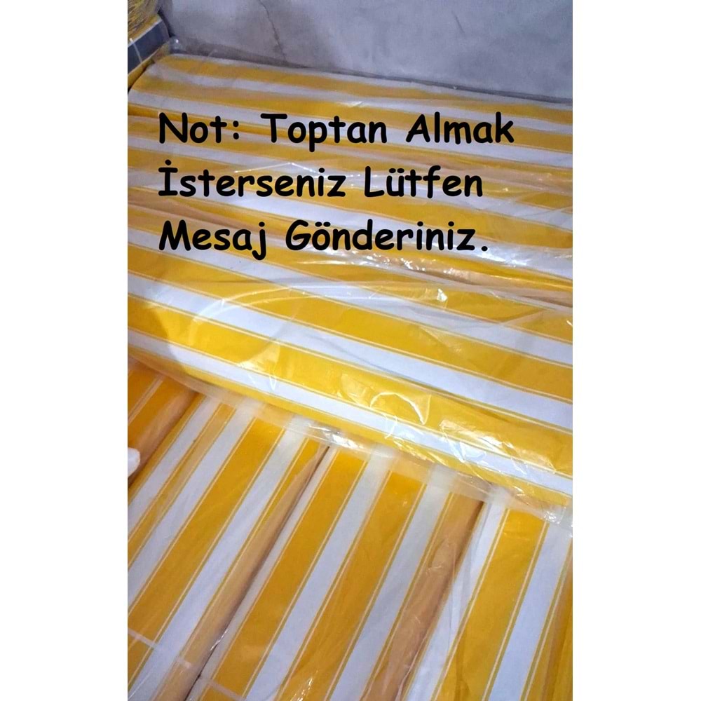 Balkon Perdesi Branda Kumaşı Metrelik (En 240cm)-Sarı Beyaz