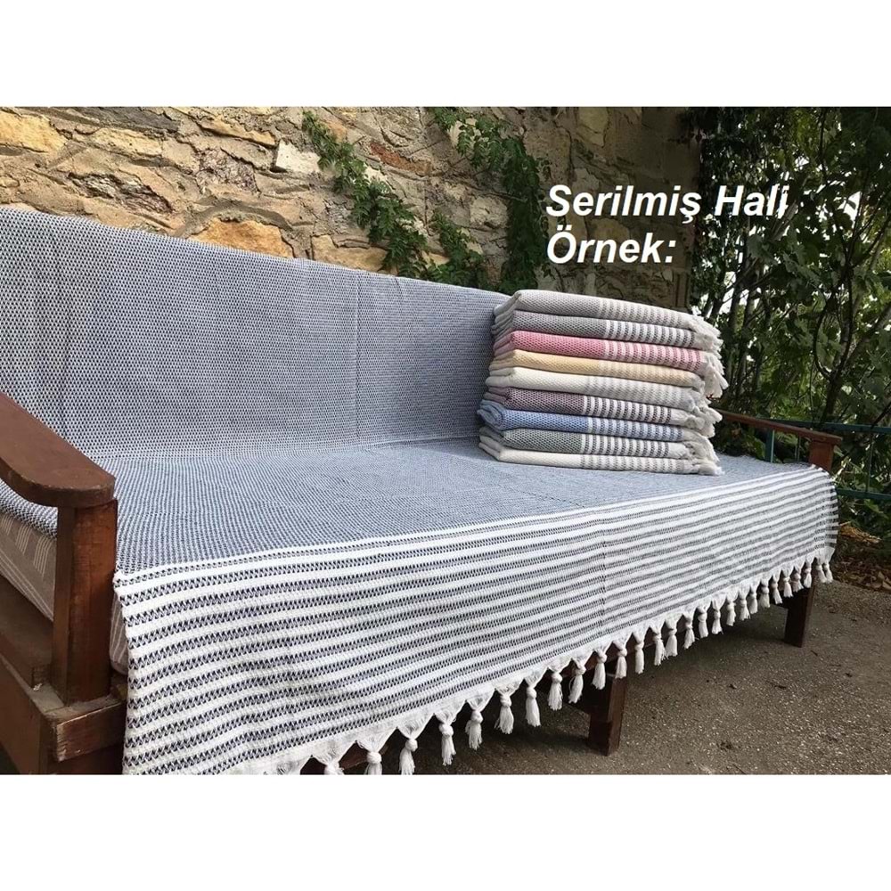 Pamuklu Kaymaz Hasır Dokuma Kolsuz Takım Koltuk Örtüsü (3+3+1+1)