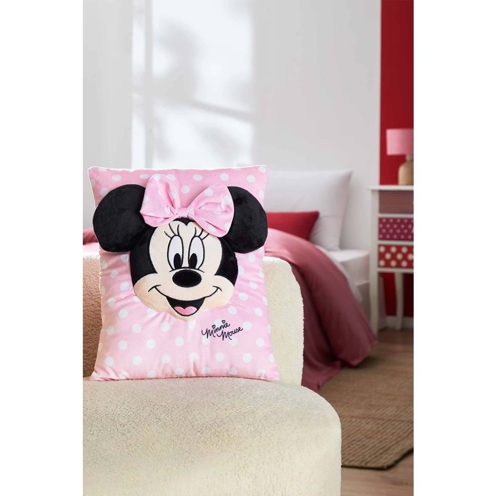 Özdilek Lisanslı Dekoratif -3D Minnie Mouse Cushio- Kırlent Yastığı (38x30)