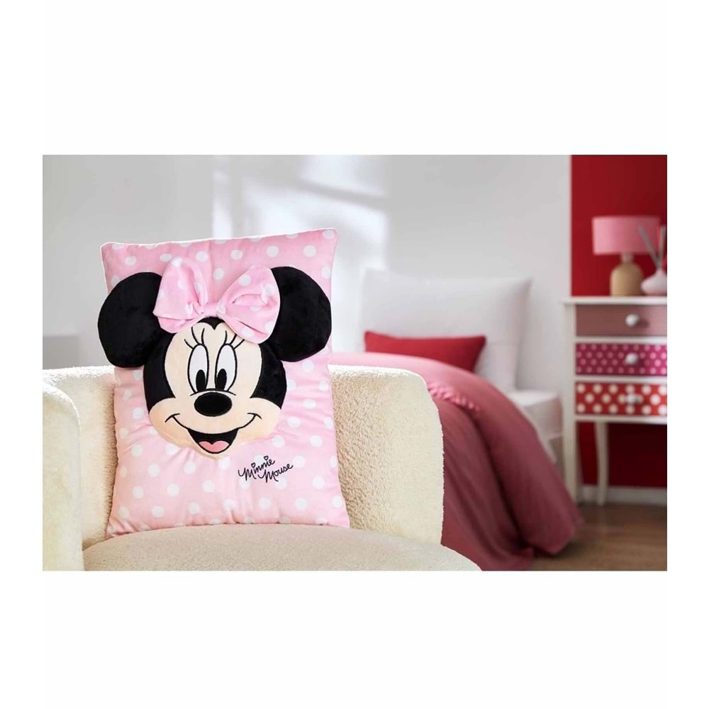 Özdilek Lisanslı Dekoratif -3D Minnie Mouse Cushio- Kırlent Yastığı (38x30)