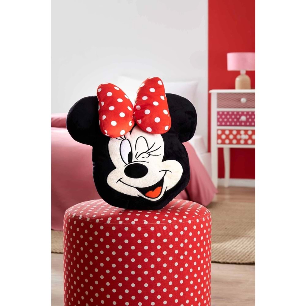 Özdilek Lisanslı Dekoratif -3D Minnie Mouse Embroide- Kırlent Yastığı (35x40)