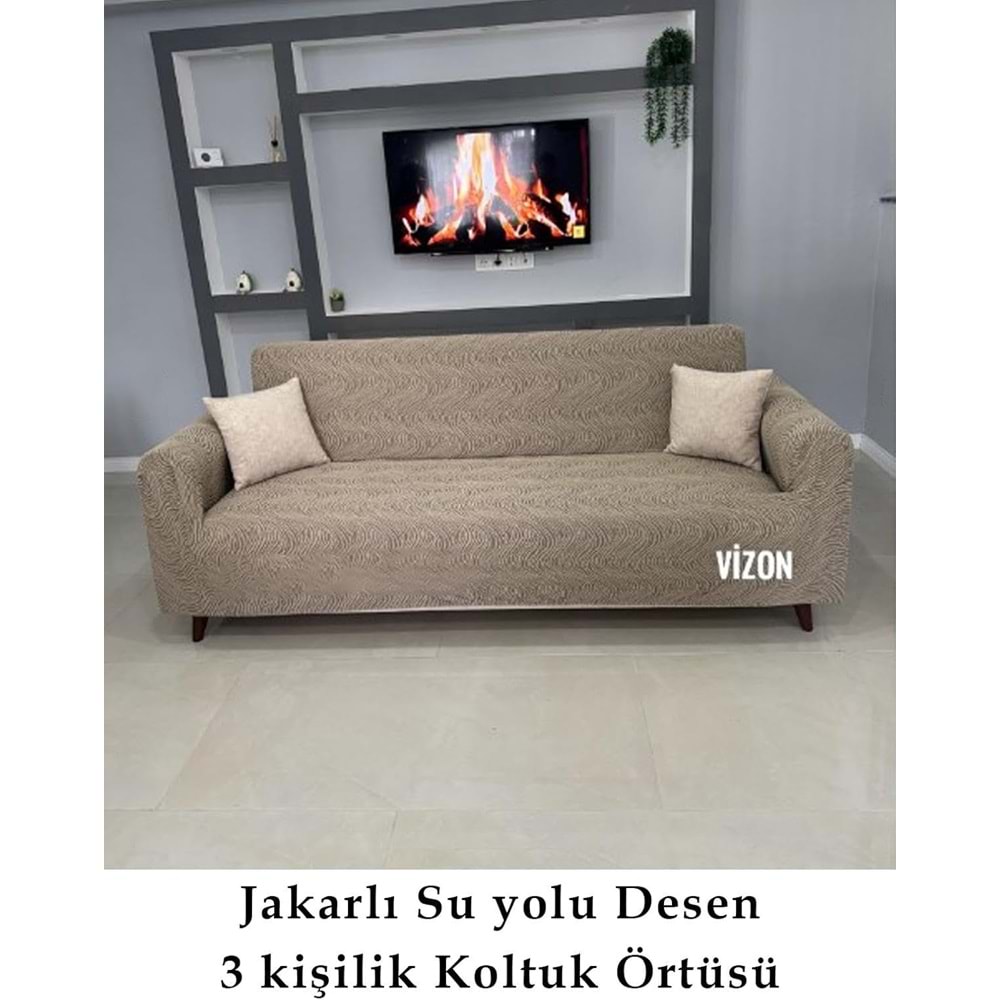 Mandaş jakarlı Streç Maxi Takım Geniş kullanım alanlı sy Kakoa( vizon) 3+3+1+1