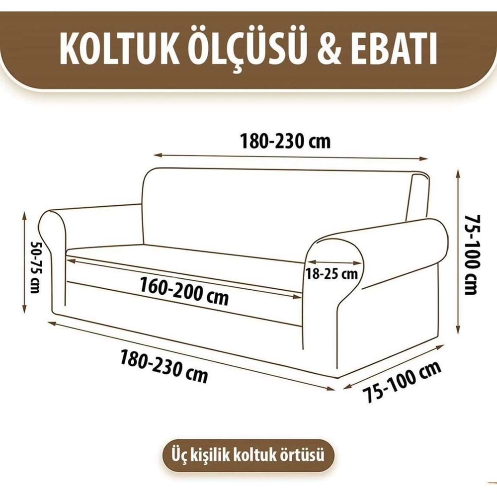 Mandaş jakarlı Streç Maxi Çekyat Örtüsü Geniş kullanım alanlı sy Beyaz 3+3