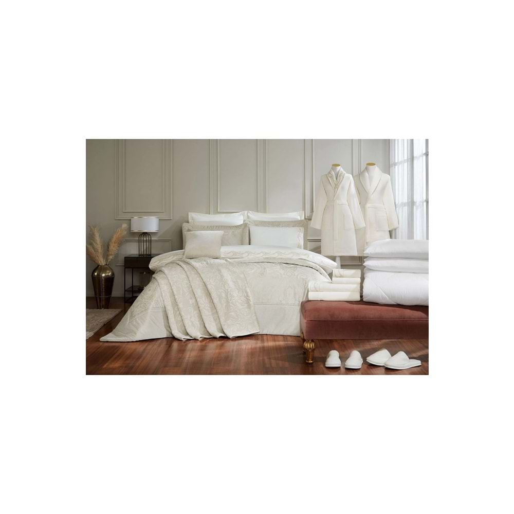 Özdilek -Paisley Krem- 27 Parça Çift Kişilik Premium Çeyiz Seti