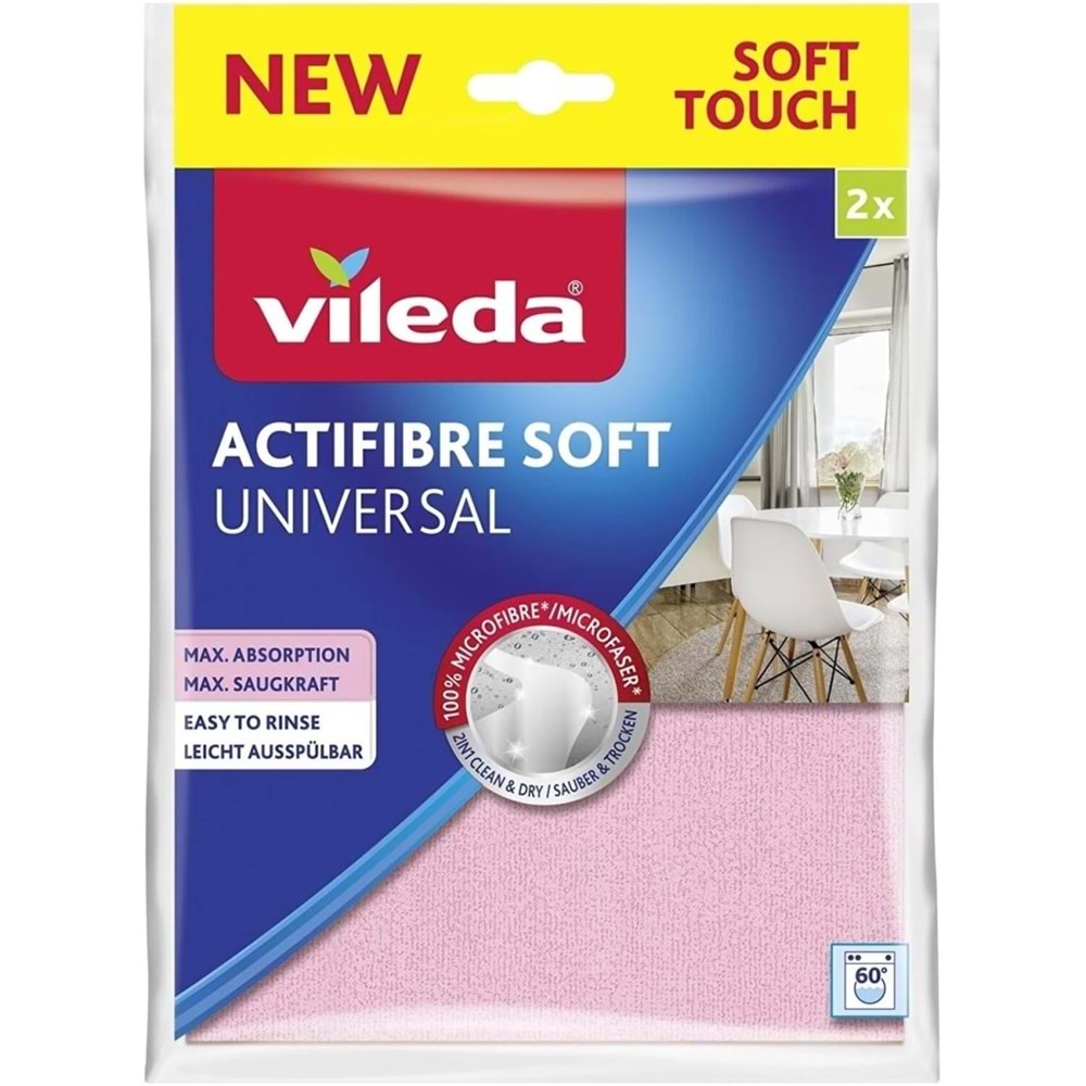 Vileda Yeni Soft Touch (6lı Set) Actifibre Soft Mikrofiber Temizlik Bezi Universal