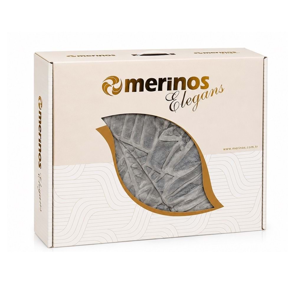 Merinos Elegans Kalın Embos Tek Kişilik Kutulu Battaniye (160x220) - Gri