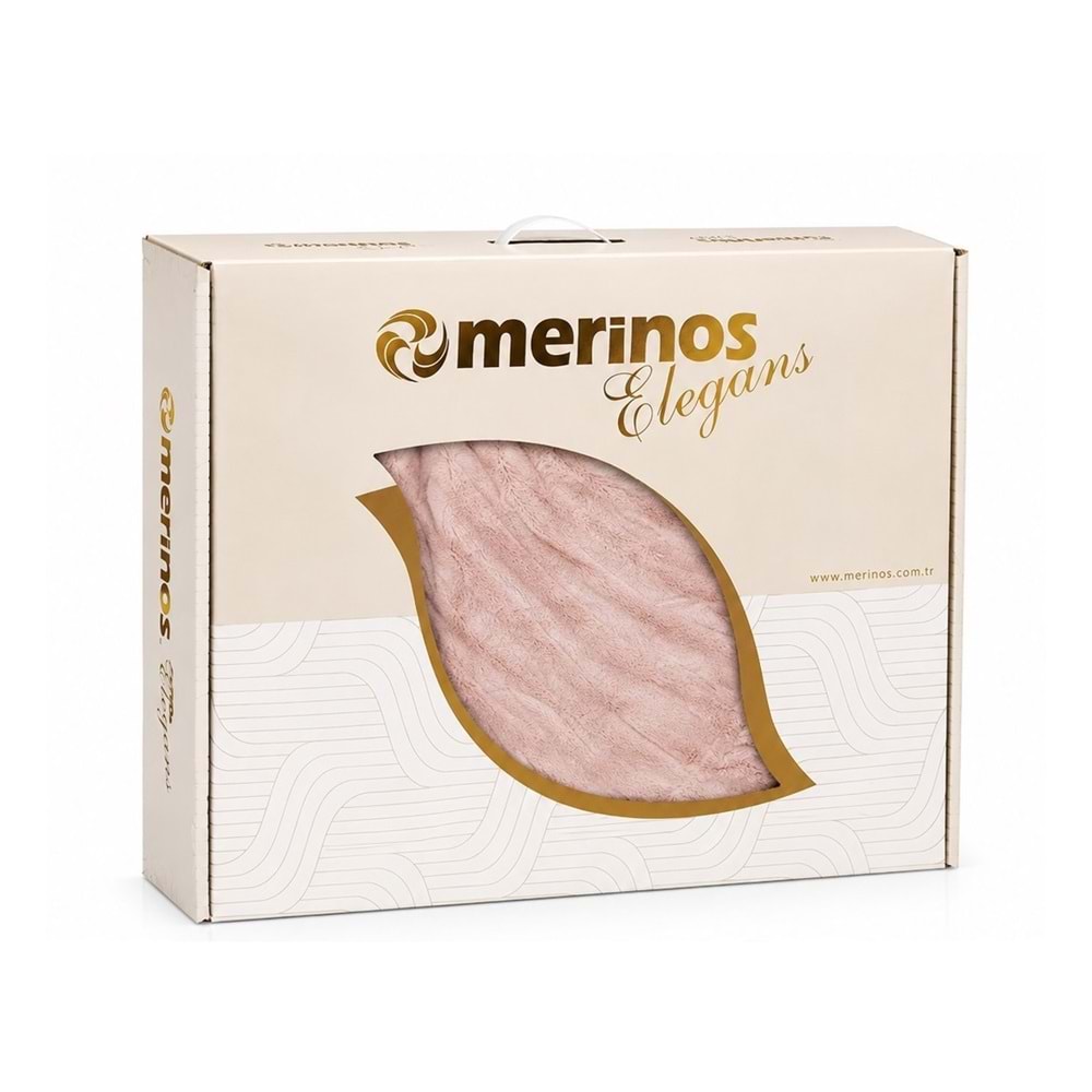 Merinos Elegans Kalın Embos Tek Kişilik Kutulu Battaniye (160x220) - Gül Defne
