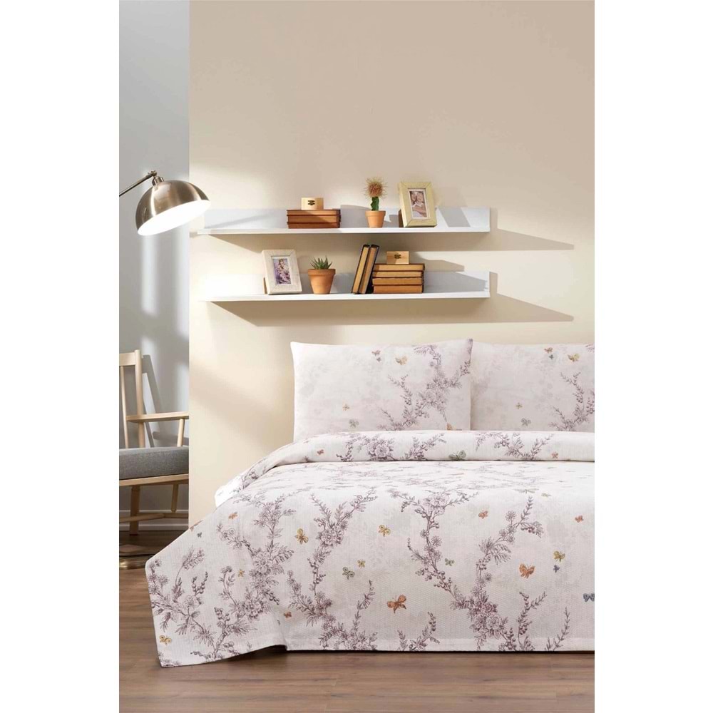 Özdilek Rf -Bloomlight Yeşil- Lastikli Çarşaflı Çift Kişilik Pike Takımı