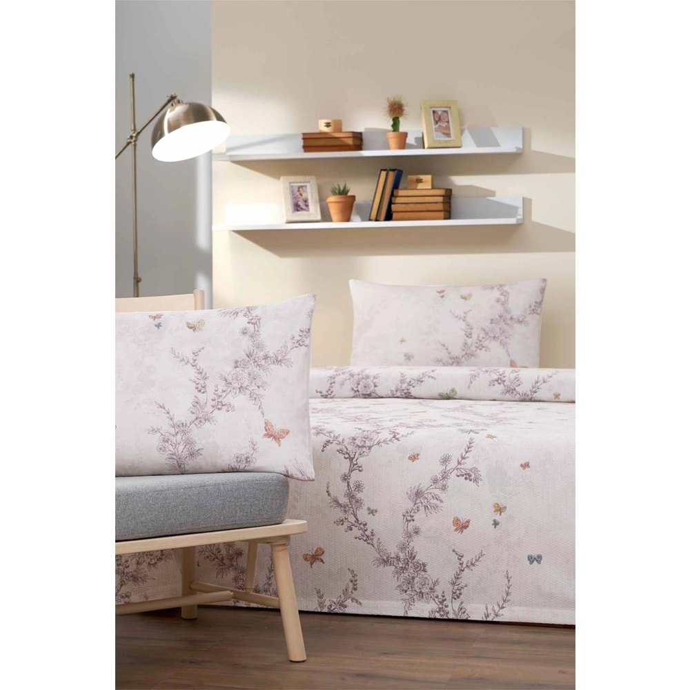 Özdilek Rf -Bloomlight Yeşil- Lastikli Çarşaflı Çift Kişilik Pike Takımı