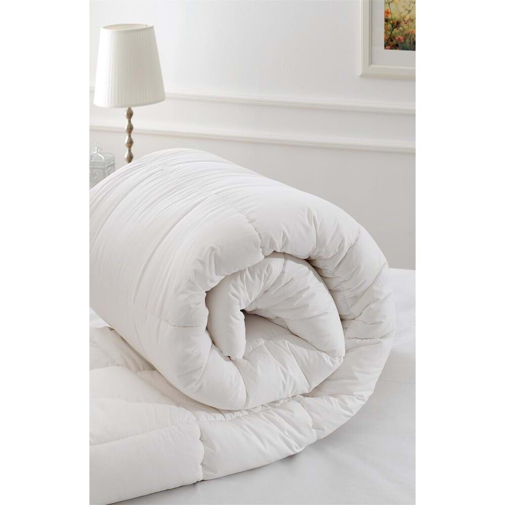 Özdilek Ranforce (%100 Pamuk Kumaş) King Size Battal Çift Kişilik Yorgan (215x235)-Beyaz
