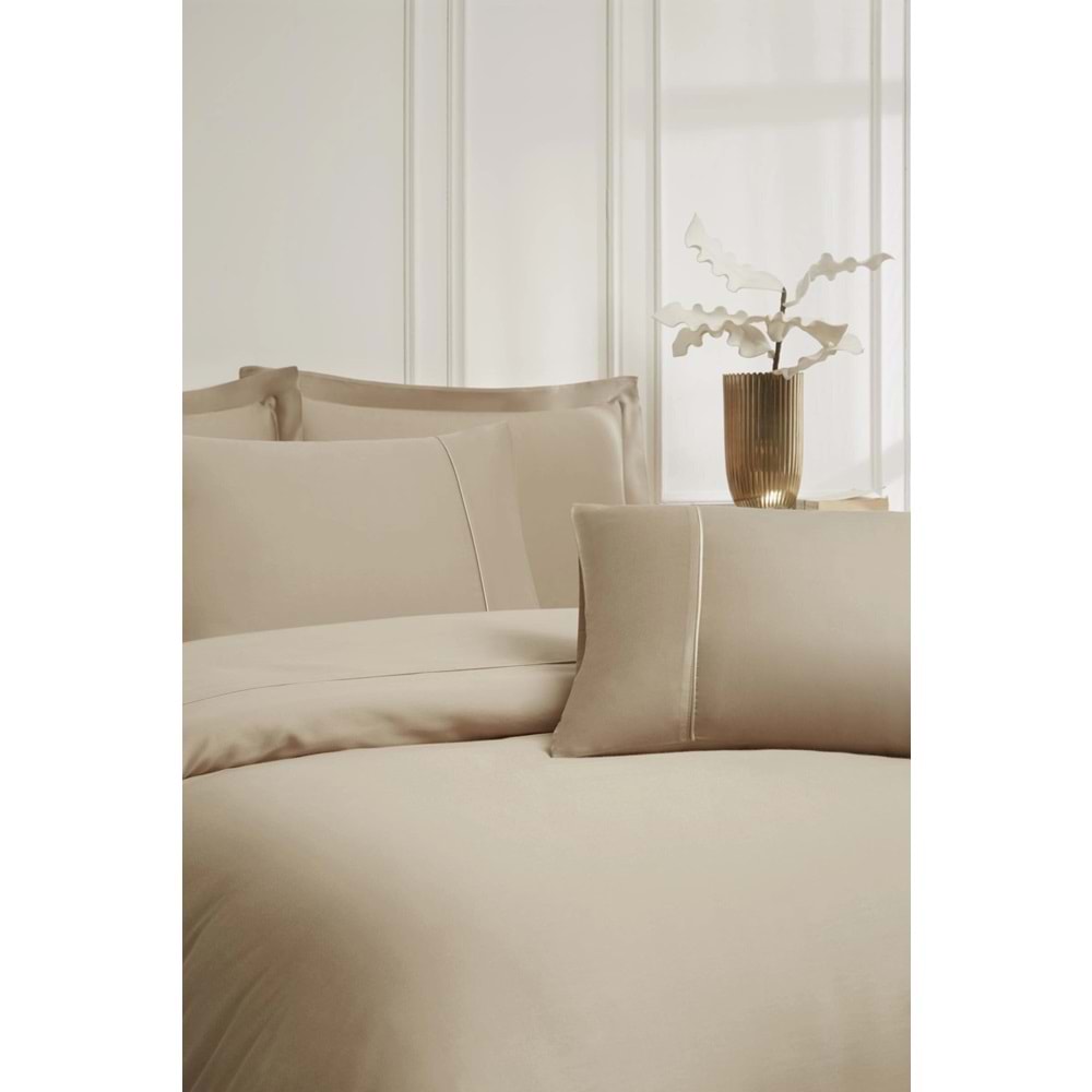 Özdilek Liyosel -Lucent Kahve- Battal Çift Kişilik (King Size) Nevresim Takımı (4 Yastık Kılıflı)