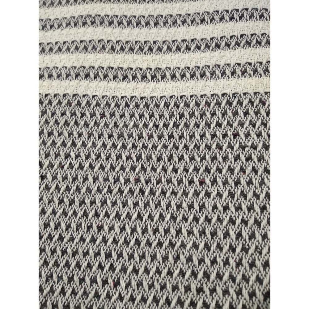Pamuklu -Seri Sonu K.Gri- Kaymaz Hasır Dokuma Maxi Boy Kolları Örten Koltuk Örtüsü (180x310)