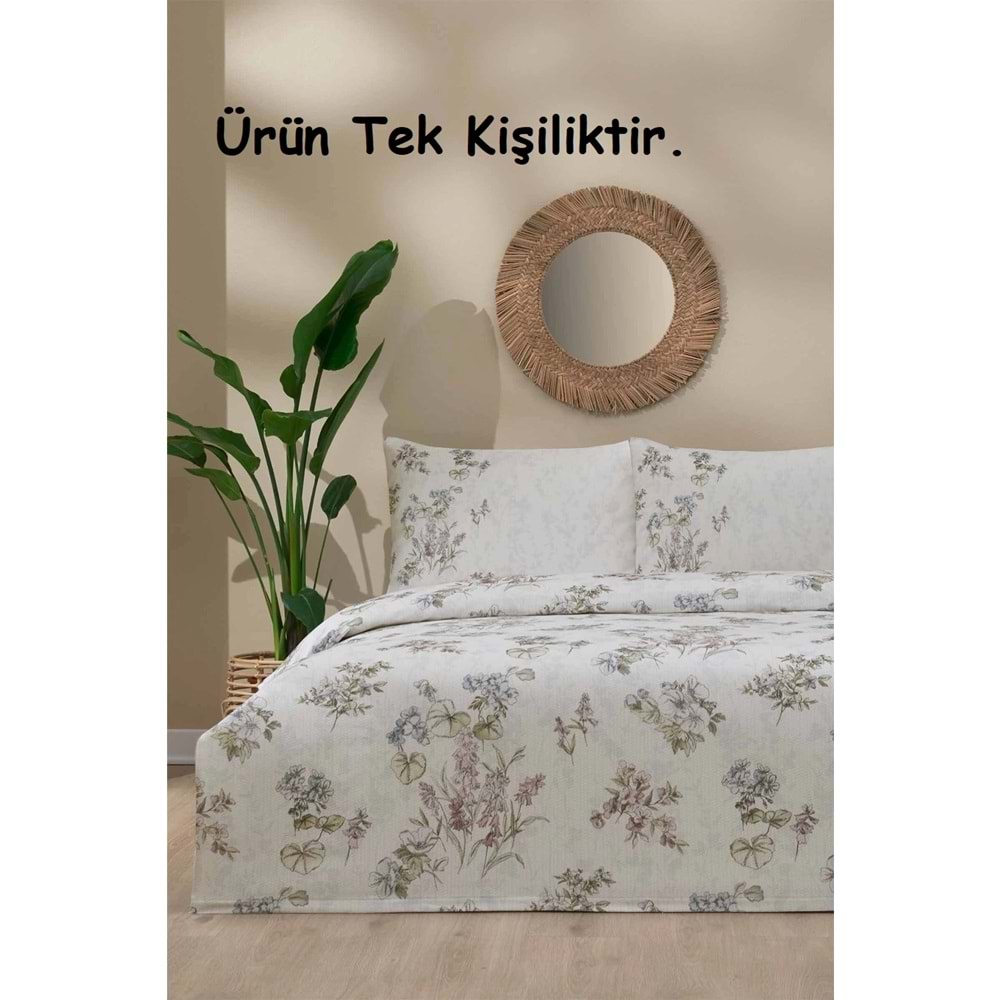Özdilek Rf -Fiolett Yeşil- Lastikli Çarşaflı Tek Kişilik Pike Takımı