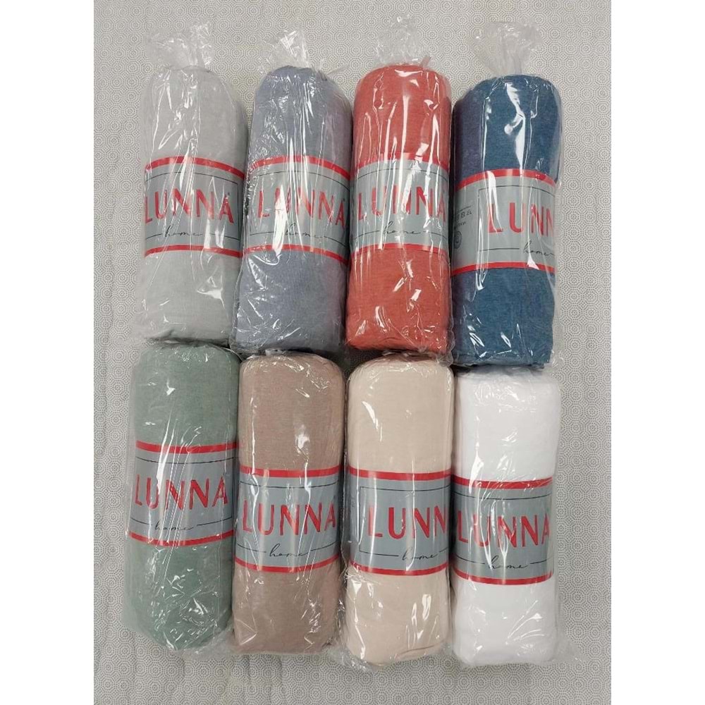 Lunna Home Lastikli Çift Kişilik Penye Çarşaf (160x200)-Asorti