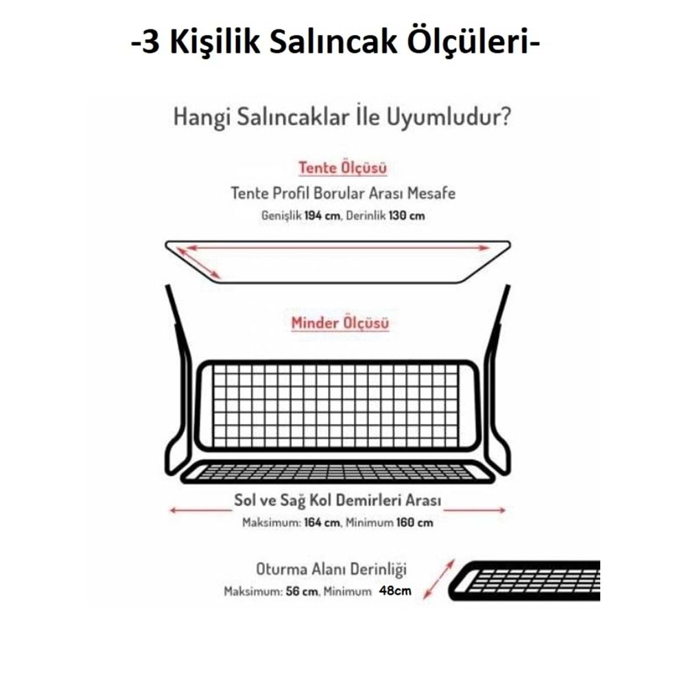 Süngersiz 3 Kişilik Salıncak Minder Seti (Kalın Pamuklu Kumaş)-Tropik Yeşil