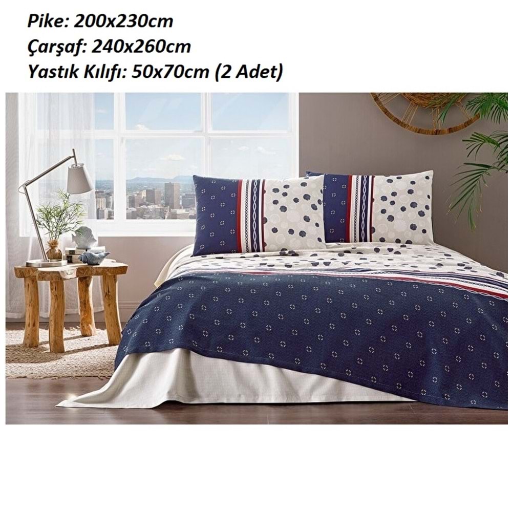 Özdilek Rf -Sea Shell Bej- Çift Kişilik Pike Takımı (200x230)