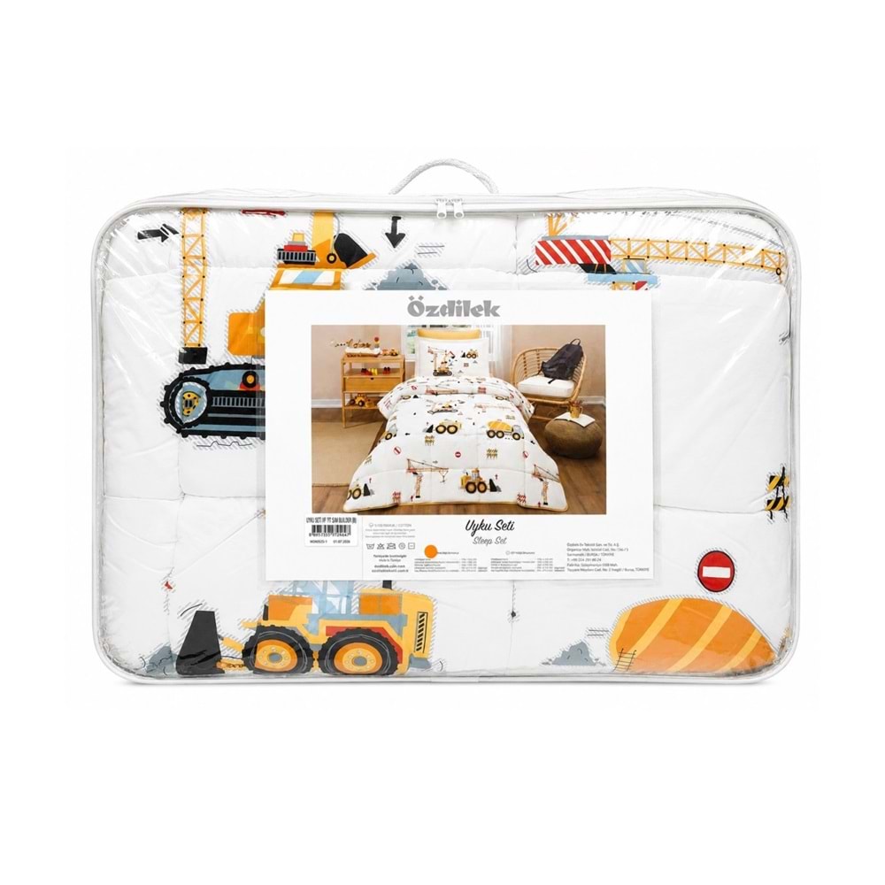 Özdilek Ranforce -Builder Sarı- Tek Kişilik Çocuk Uyku Seti