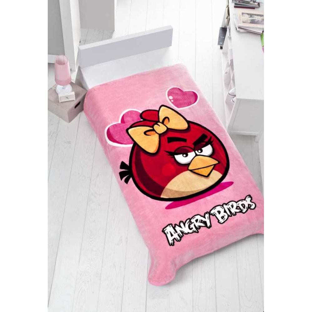 Armada Lisanslı Tek Kişilik Kalın Battaniye (160x220)-Angry Birds Valentine