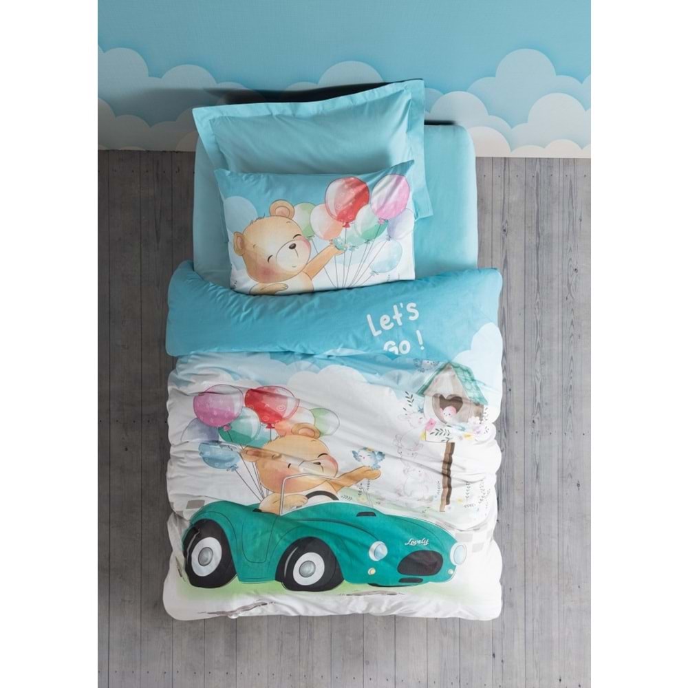 Cotton Box Rf Junior -Buddy Mavi- Lastikli Çarşaflı Tek Kişilik Nevresim Takımı