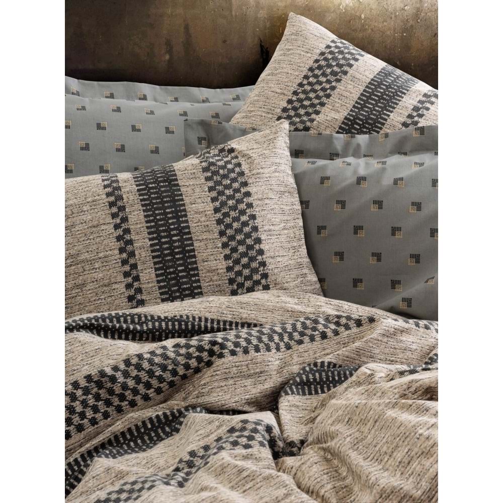 Cotton Box Rf Toprak -Arlo Kahve- Tek Kişilik Nevresim Takımı