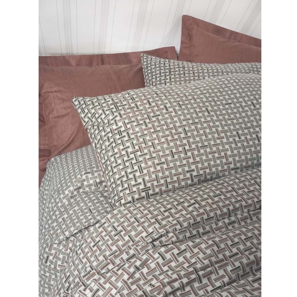 Cotton Box Rf Petite -Mote Kiremit- Lastikli Çarşaflı Çift Kişilik Nevresim Takımı