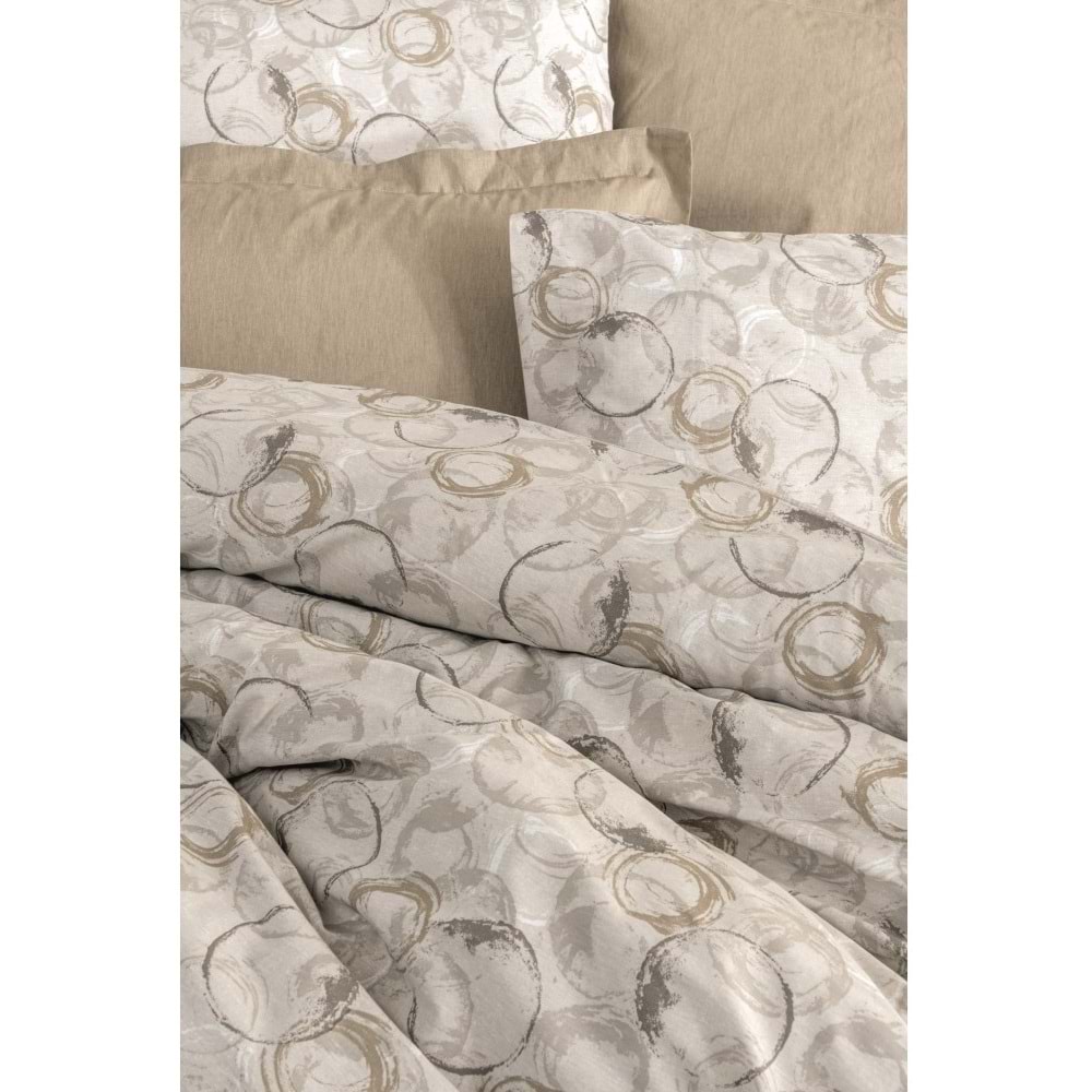 Cotton Box Rf Minimal -Moil Bej- Lastikli Çarşaflı Çift Kişilik Nevresim Takımı
