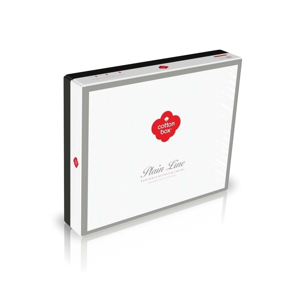 Cotton Box Rf Plain -Siyah Gri- Çift Kişilik Nevresim Takımı