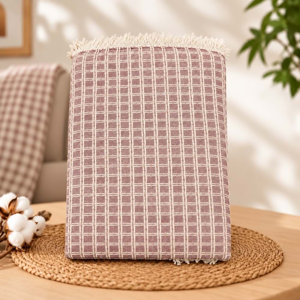 Yeni Nesil Penyeli Buldan Pamuklu Kaymaz Koltuk Örtüsü (170x220) - Bordo