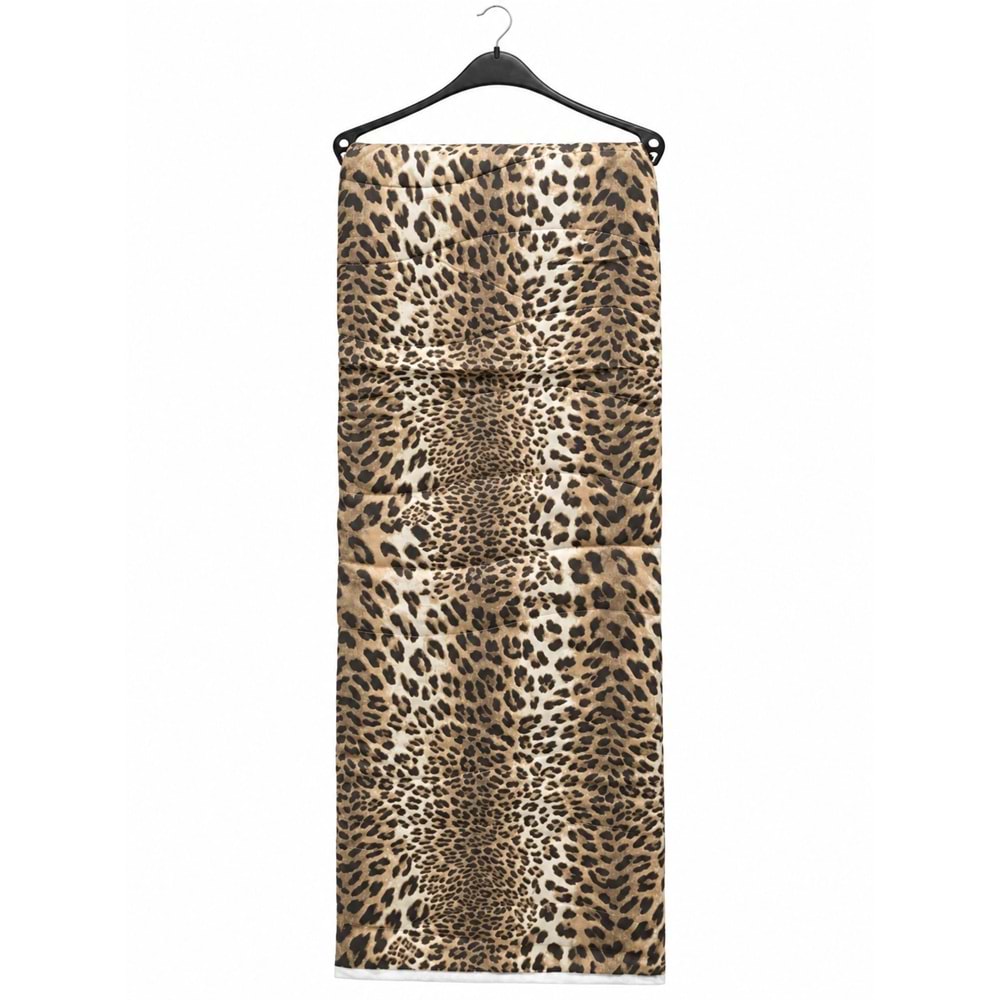 Manolya Pamuklu Çok Amaçlı Çift Kişilik Pike, Yatak Ört (190x220) - Leopar Kahve