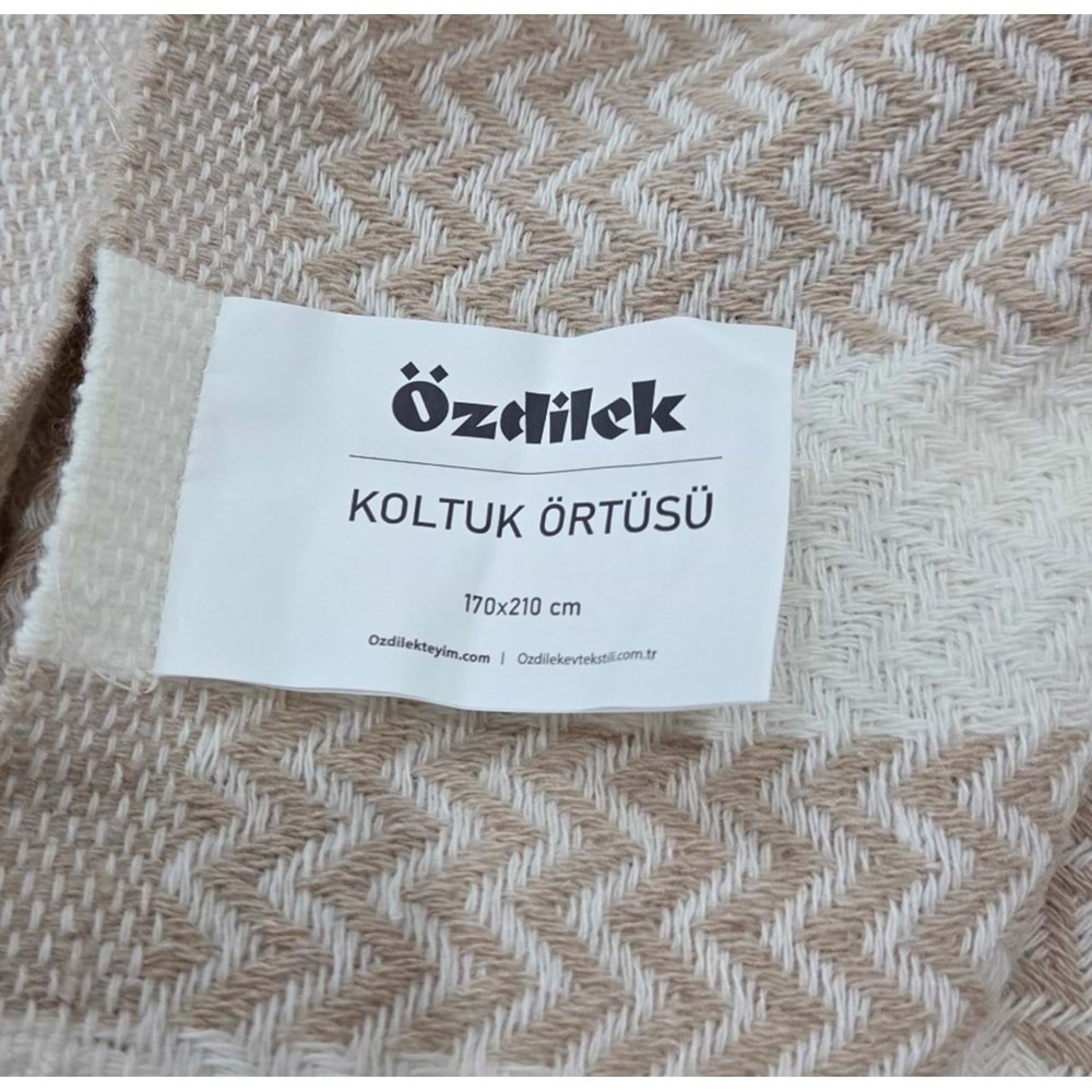 Özdilek Pamuklu Kaymaz Zigzag Koltuk Örtüsü (3+3)