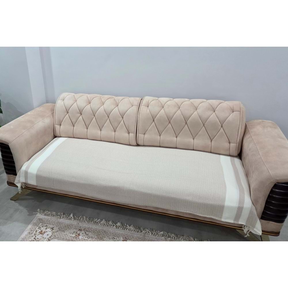 Özdilek 2 Adet Pamuklu Oturma Yerini Örten Zigzag Koltuk Örtüsü (80x210)