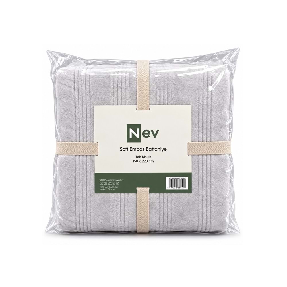 Özdilek Nev Serisi Soft Embos Tek Kişilik Battaniye (150x220) - Gri
