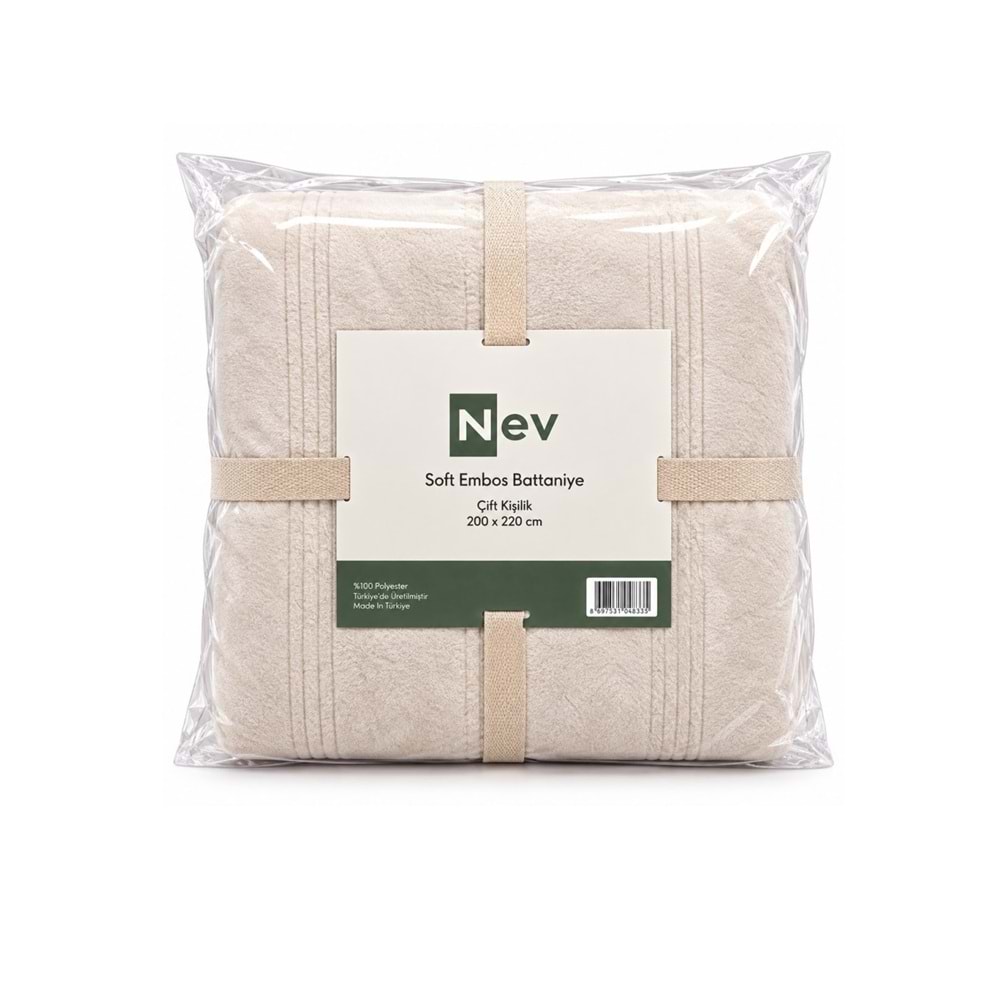 Özdilek Nev Serisi Soft Embos Çift Kişilik Battaniye (200x220) - Kemik