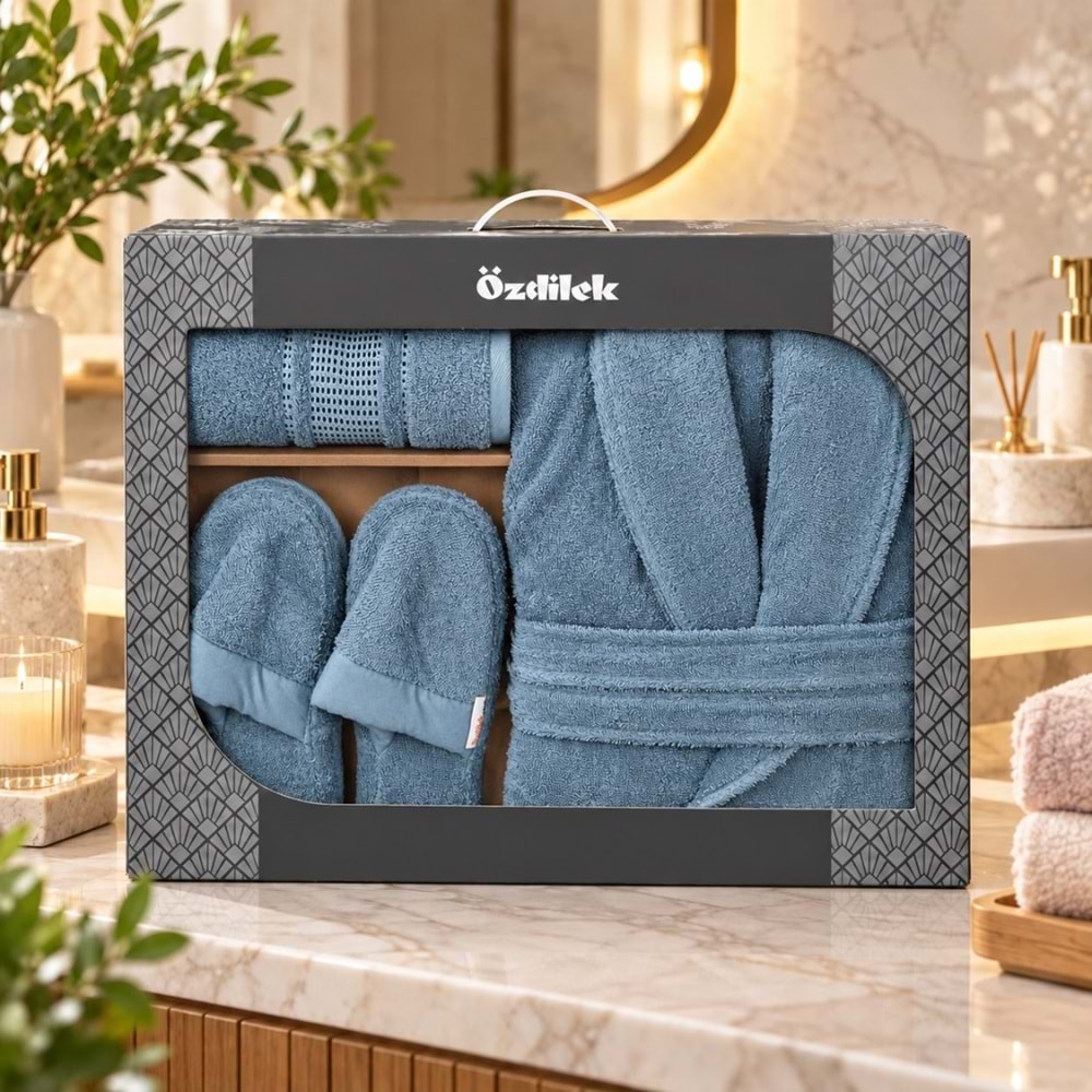 Özdilek Colourist Maldiv Kişisel Banyo Bornoz Seti (L Beden)